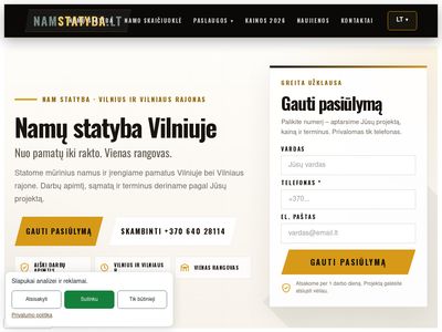 Nam Statyba – namų statyba ir pamatų įrengimas Vilniuje