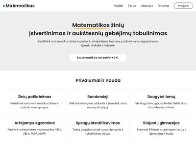 Matematika, formulės, testai, pamokos, uždavinių sprendimai