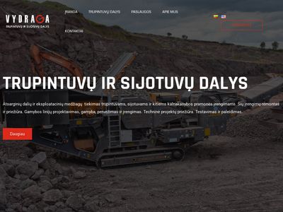 Vydraga-techninis karjerų aprūpinimas. Prekyba trupinimo, rusiavimo