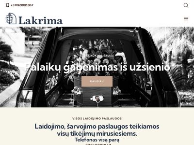 Laidojimo paslaugos Vilniuje | LAKRIMA  www.lakrima.lt