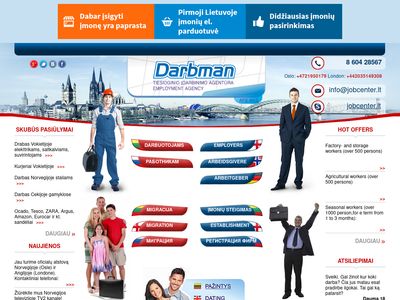 Darbman – įdarbinimo agentūra  www.jobcenter.lt