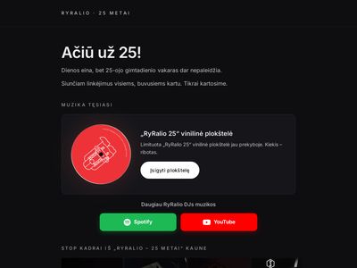 RYRALIO: PASKUTINĮ KARTĄ  www.ryralio.lt