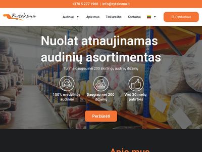Tekstilė, tekstilės gaminiai, audiniai, pledai, UAB Ryteksma