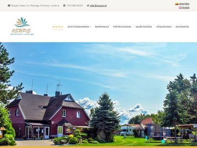 Camping Site, Caravan Site and Apartments for rent in Sventoji,