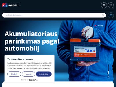 Akumuliatoriai pagal Automobilį Internetu Pigiau | Akumai.lt