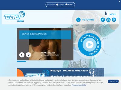 Radijas TAU 102,9 fm  www.tau.lt