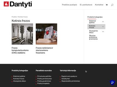 Kotinės ir staklinės frezos, frezų galandimas – Kotinės ir staklin