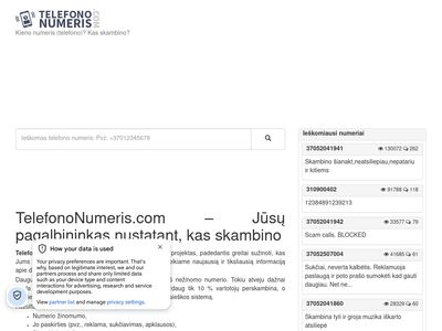 Telefono numerių paieška | telefononumeris.com  www.telefononumeris.