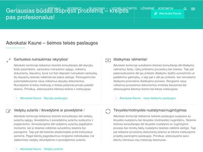 Advokato kontoros paslaugos. Skyrybos, Alimentai, Vedybų sutartis