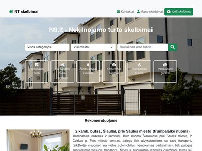 NT skelbimai – N9.lt – Nekilnojamo turto skelbimai