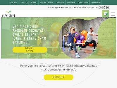 Sporto klubas ir sveikatingumo centras Vilniuje  www.alfasteps.com