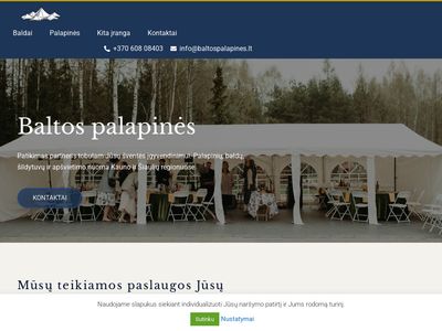 Baltos palapinės – Šventinių palapinių/paviljonų nuoma Kaune ir