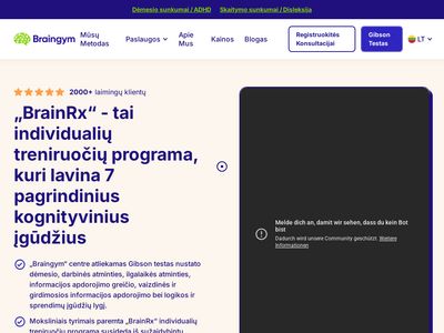 Vaikų lavinimas ir ugdymas pagal „BrainRx“ program
