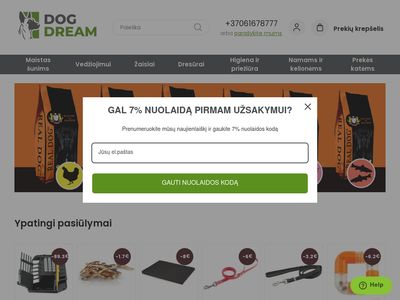 Dogdream.lt – antkakliai, petnešos, žaislai, dresūros priemonės š