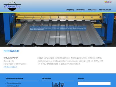 ELDORADAS – Plieninė stogų ir sienų danga.  www.eldoradas.lt