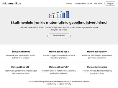 Matematika, formulės, testai, pamokos, uždavinių sprendimai