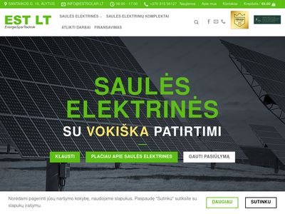 Saulės elektrinės Saulės parkai Baterijos Kaupikliai 3kW 10kW