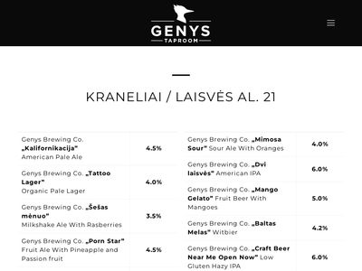 Genys Taproom – Alaus Svetainė  genystaproom.lt