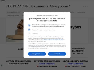 TIK 24.99 EUR Dokumentai Skyryboms* – TIK 24.99 EUR Dokumentai
