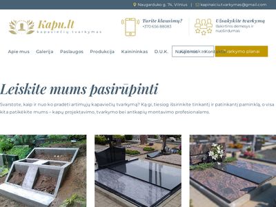 Paminklai, antkapiai – pateikiame visas kainas | Kapu.lt