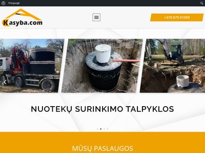 Nuotekų valymo įrenginiai, talpyklos, tranšėjų kasimas | Kasyba.