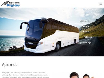Autobusų nuoma, Keleivių pervežimas, Vilnius, Klaipėda, Palanga