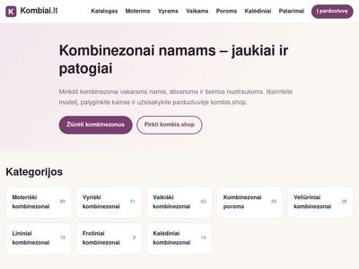 Kombinezonai namams ir poroms – Sofa Killer katalogas – Kombiai.lt