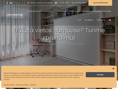 Lova Spintoje | Sieninės Lovos | Pakeliama Lova | Sofa Lova