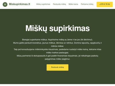 #1 Miškų Supirkimas | BRANGIAI Perkame Mišką | MiskuPirkimas.lt