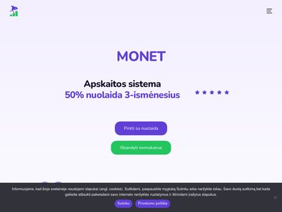 Buhalterinės apskaitos programa, apskaitos sistema – monet.lt