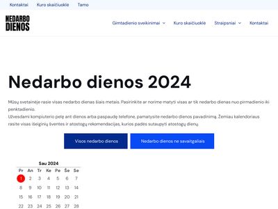 Nedarbo dienos 2024 metais | ND naujienos  nedarbo-dienos.lt