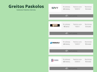 Nauji Greitos Paskolos Pasiūlymai  www.paskolosgreitai.lt