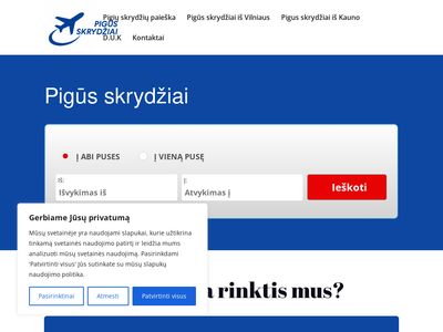 Pigus skrydžiai internetu. Pigu, patogu ir paprasta
