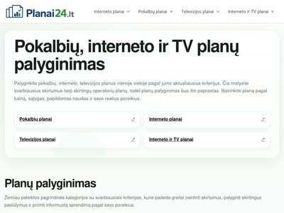 Visų interneto, pokalbių ir TV planų palyginimas – Planai24.lt