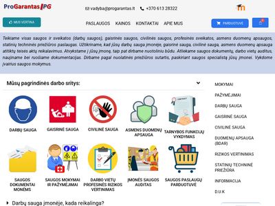 DARBŲ SAUGA ĮMONĖJE | GAISRINĖ SAUGA | BDAR  progarantas.lt