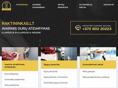 Avarinis durų atidarymas visą parą Klaipėdoje – +370 6022 0223