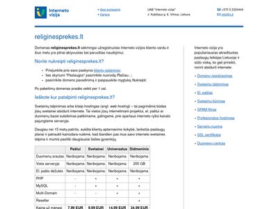 Apie įmonę  www.religinesprekes.lt