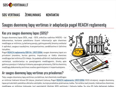 Saugos duomenų lapų vertimas ir adaptacija pagal REACH reglamentą