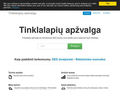 Tinklalapių apžvalga – nemokamas seo įrankis  seo.mln.lt