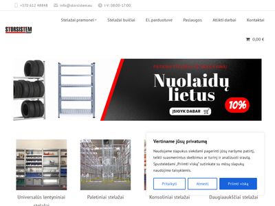 Sandėliavimo stelažai, lentynos ir persirengimo spintelės