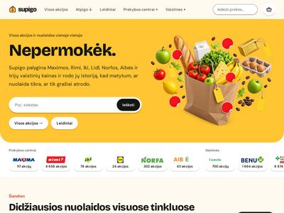 Visos akcijos ir leidiniai: Maxima, Lidl, Rimi, Iki, Norfa | Supigo
