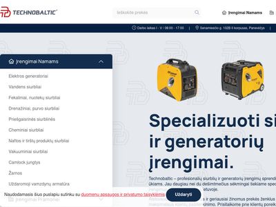 Vandens siurbliai | Elektros generatoriai ir kita | TECHNOBALTIC
