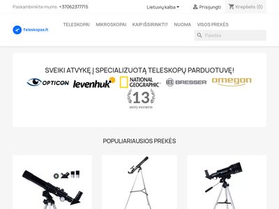 Teleskopų parduotuvė  teleskopas.lt