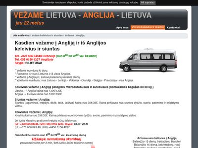 Vežu į Angliją | Keleivius ir siuntas vežu į Angliją kasdien