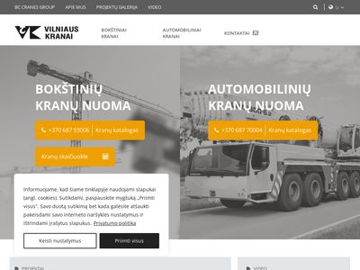 Vilniaus kranai – Bokštinių kranų nuoma  www.vk.lt